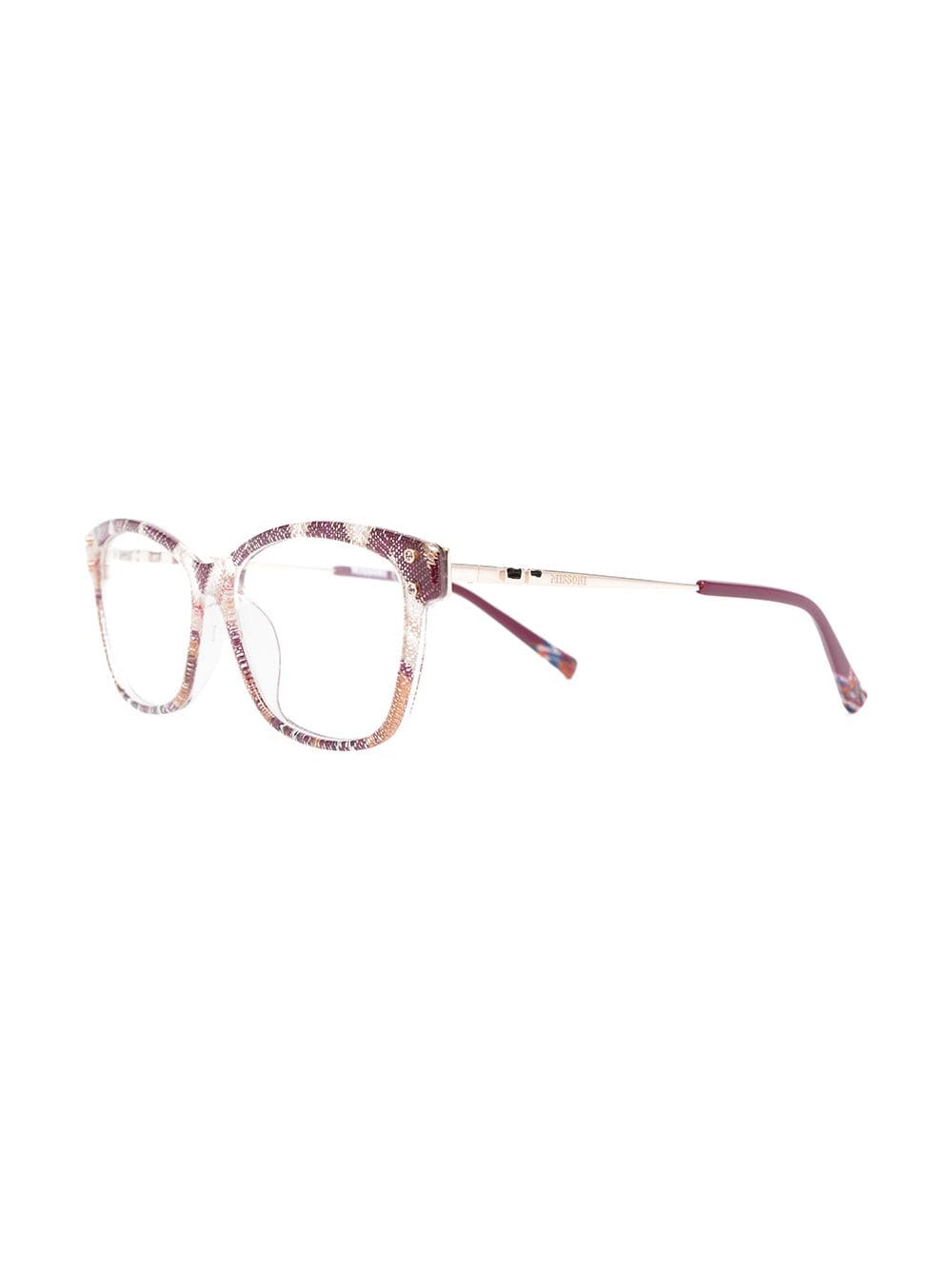 Shop Missoni Eyewear Mesh-pattern Glasses In Pink