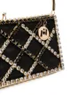 Rosantica crystal-embellished metallic handle clutch