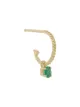 Image 1 of Wouters & Hendrix Gold 18kt yellow gold emerald Canale Grande hoop single earring