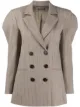 Image 1 of Wandering padded shoulder pinstriped blazer