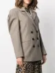 Wandering padded shoulder pinstriped blazer