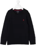 POLO RALPH LAUREN KIDS long-sleeved embroidered logo jumper - Blue