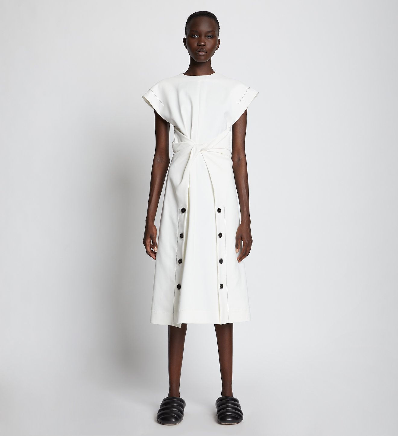 Viscose Gabardine Front Twist Dress