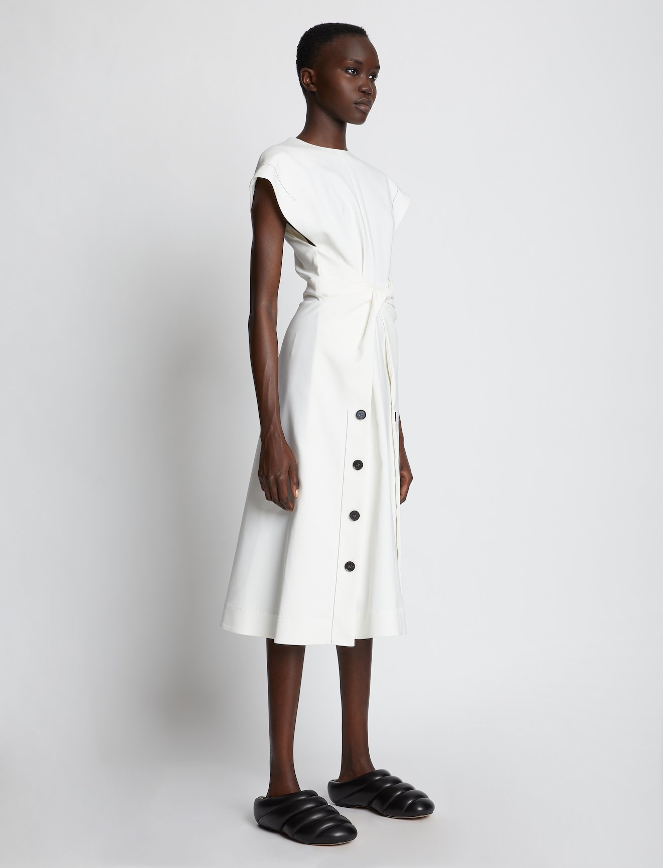 Viscose Gabardine Front Twist Dress #1