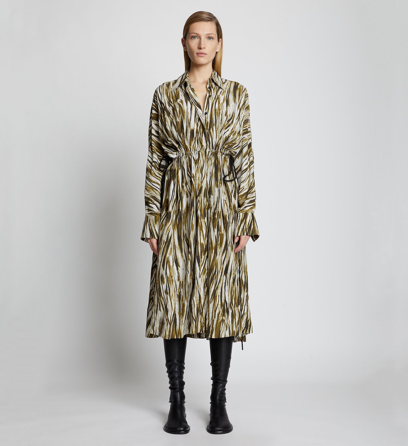 Painted Stripe Marocain Dress