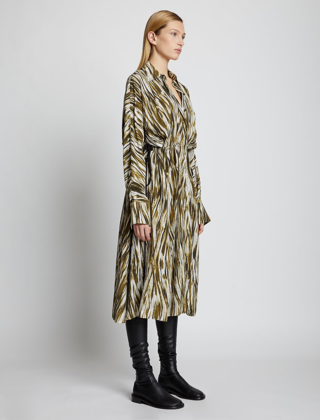 Painted Stripe Marocain Dress #1