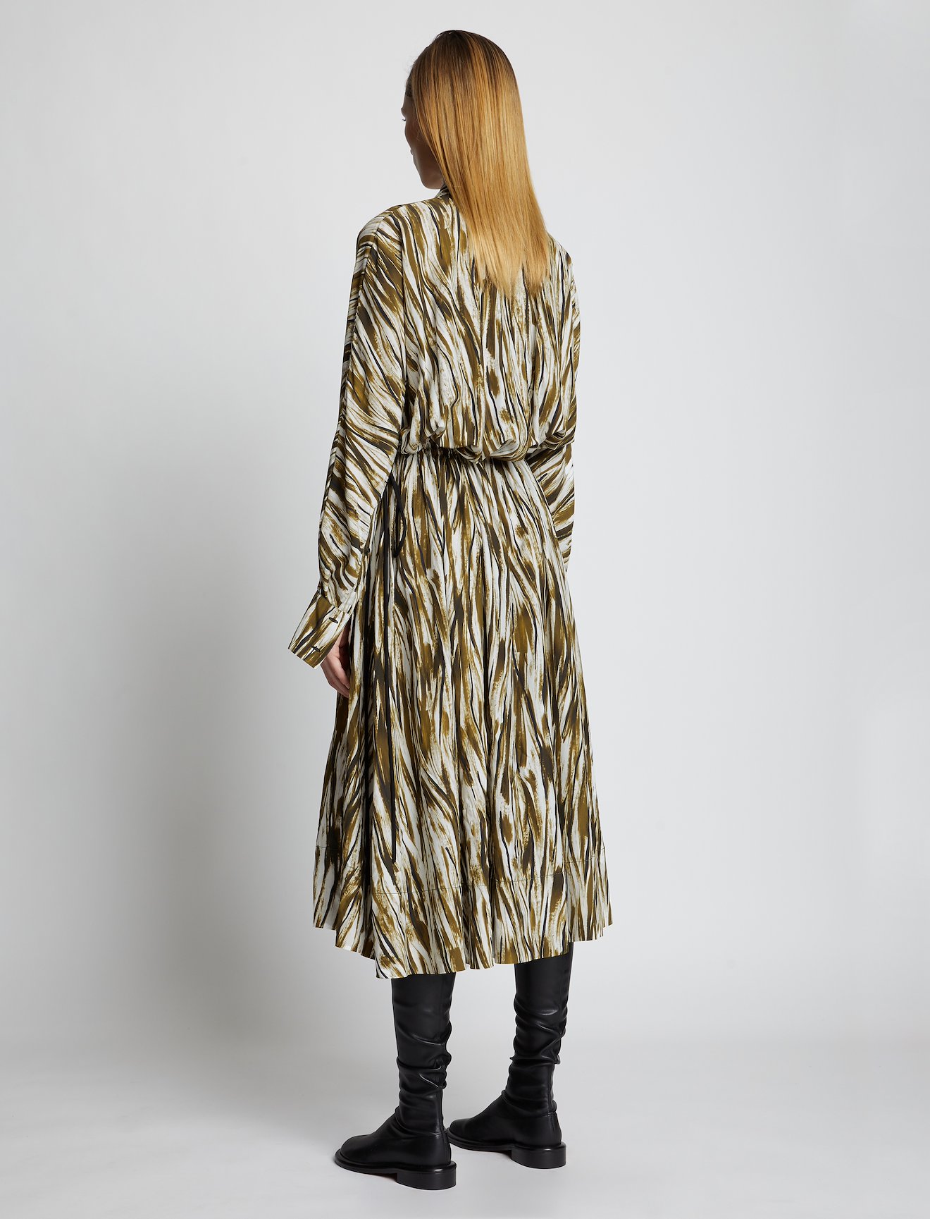 Painted Stripe Marocain Dress #2