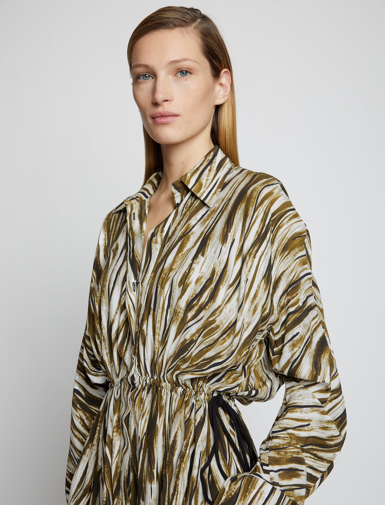 Painted Stripe Marocain Dress #3