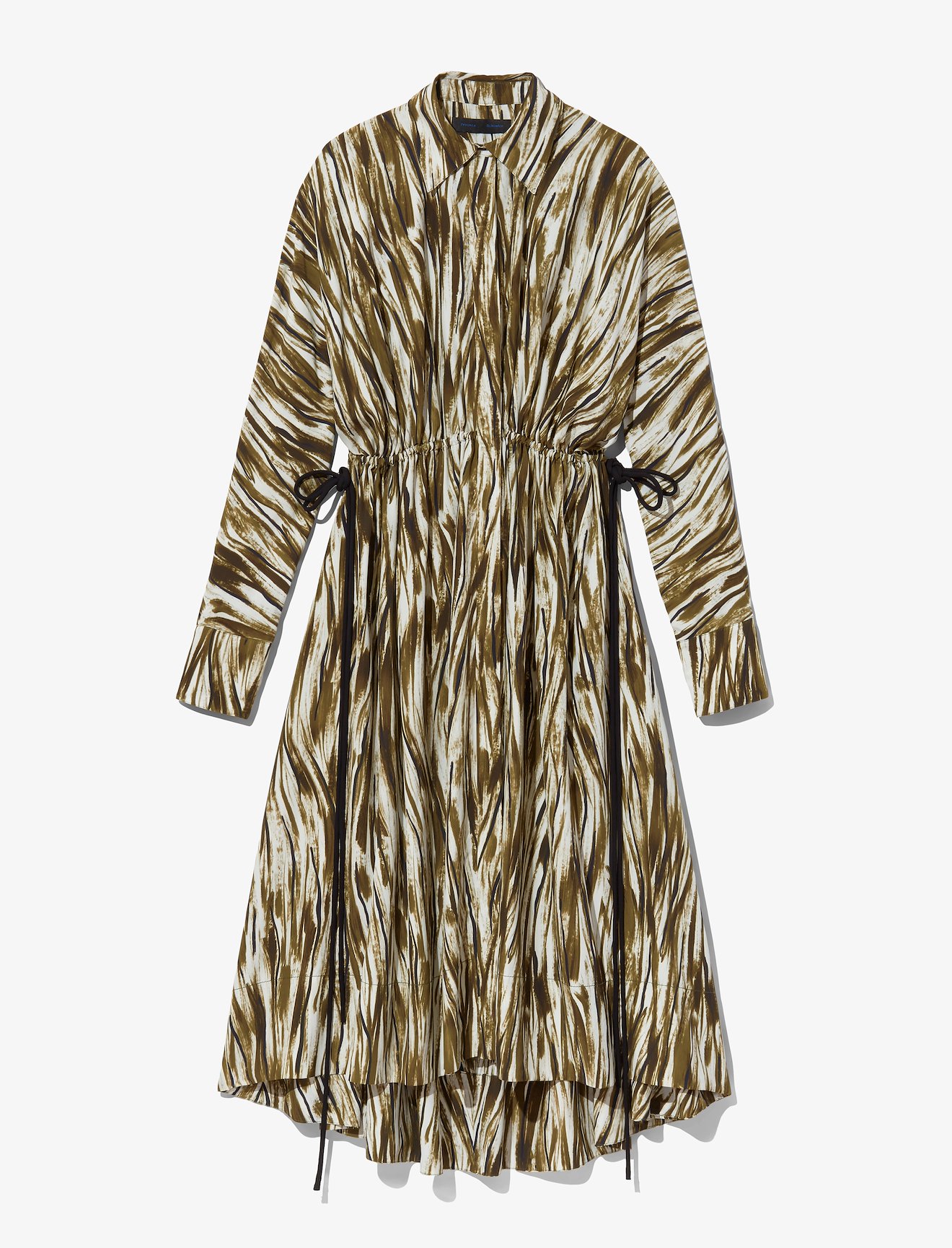 Painted Stripe Marocain Dress #4