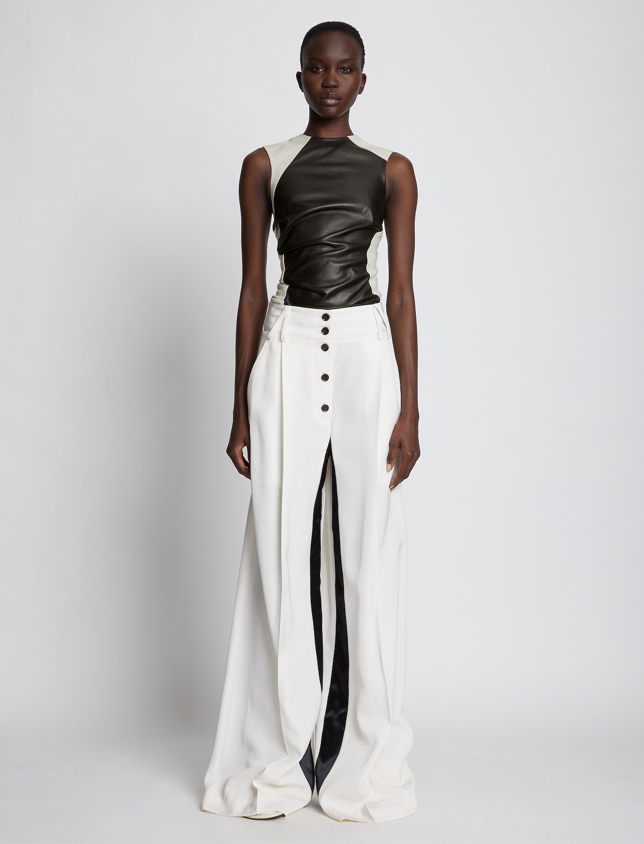 Paneled Leather Top #1