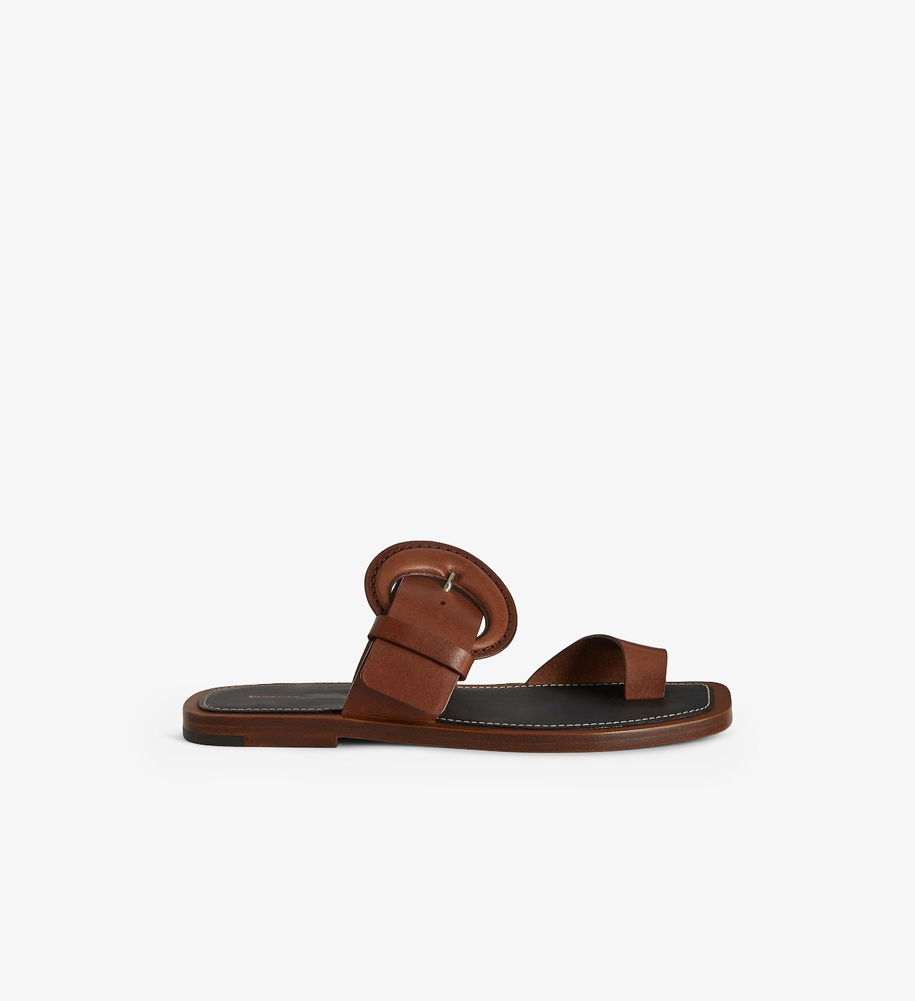 Buckle Toe Ring Slides in brown | Proenza Schouler