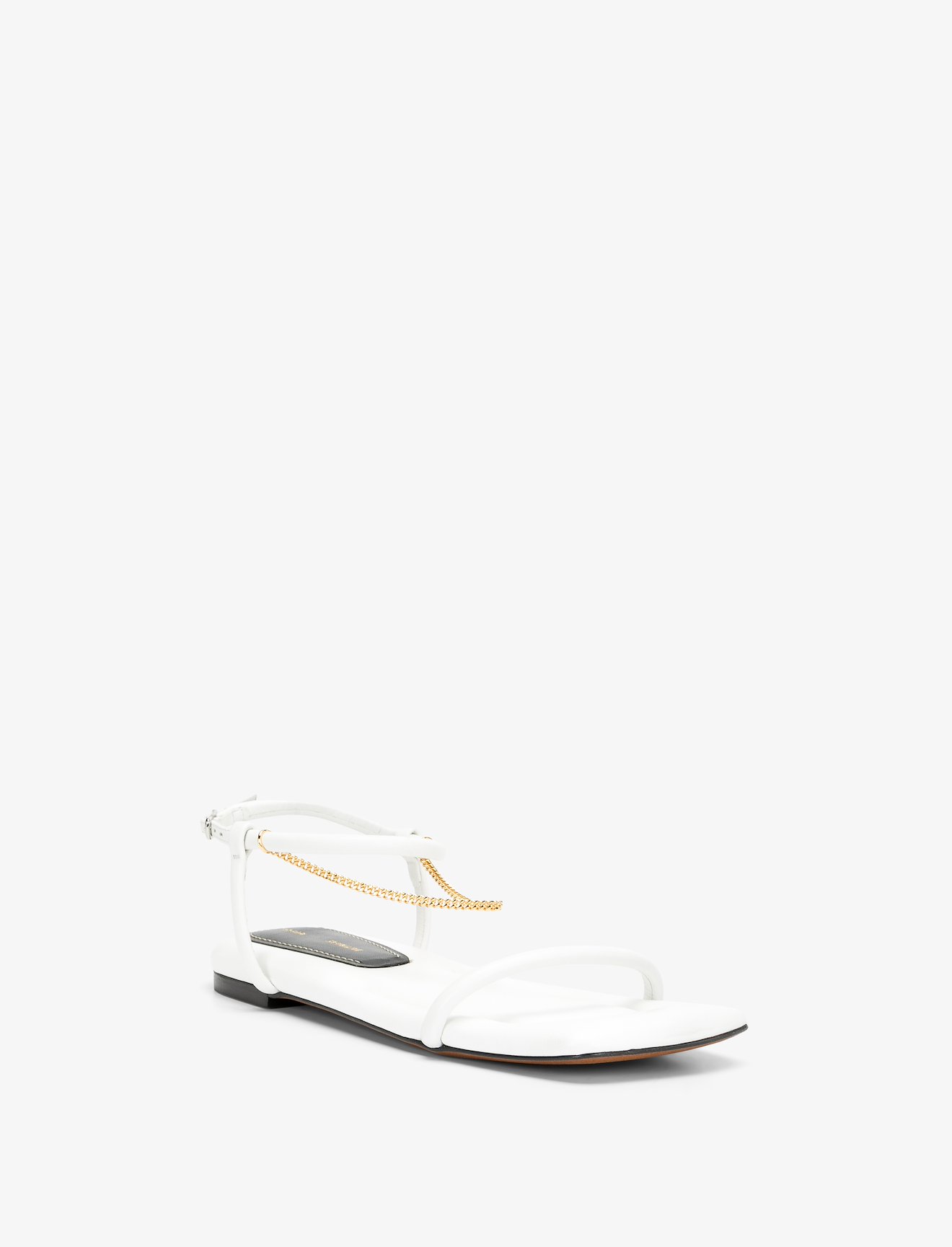 Square Padded Chain Sandals in white | Proenza Schouler