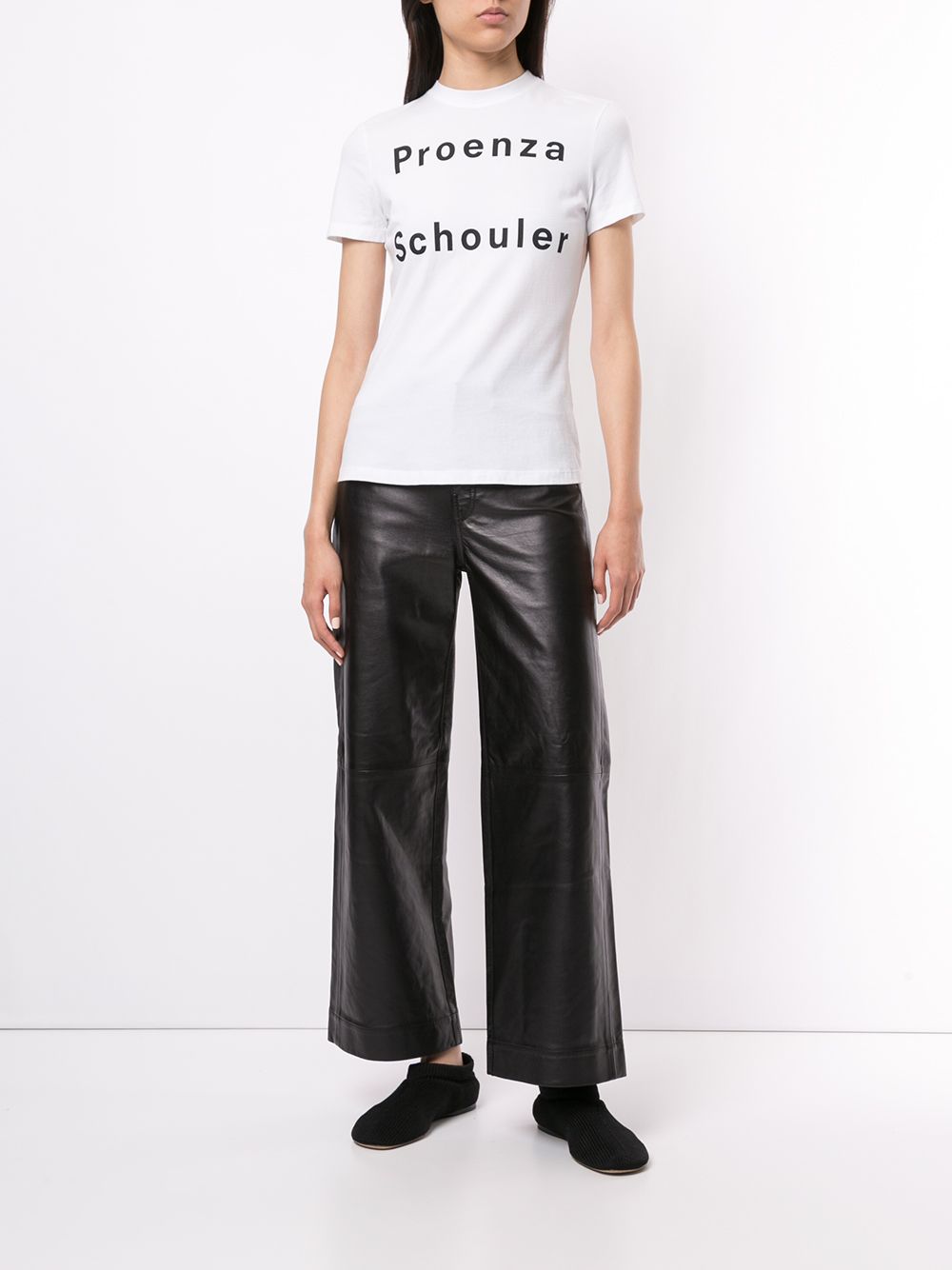 Shop Proenza Schouler White Label logo print T-shirt with Express ...