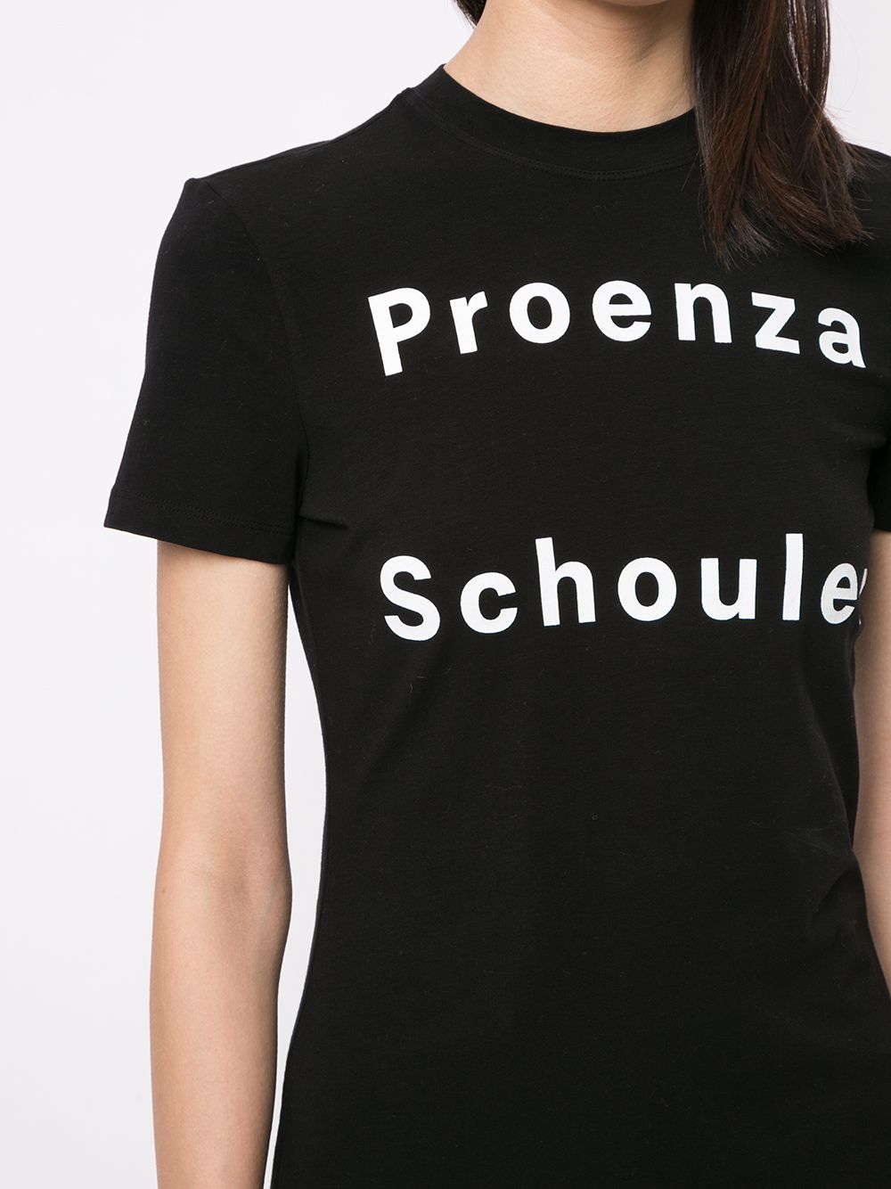 Shop Proenza Schouler White Label Logo-print Short-sleeved T-shirt In Black