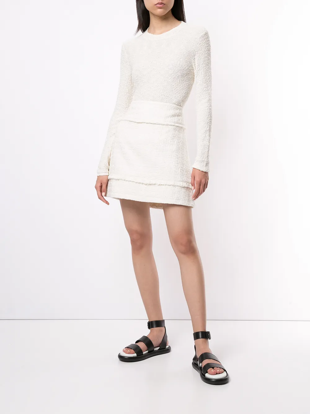 фото Proenza schouler white label твидовая юбка мини а-силуэта