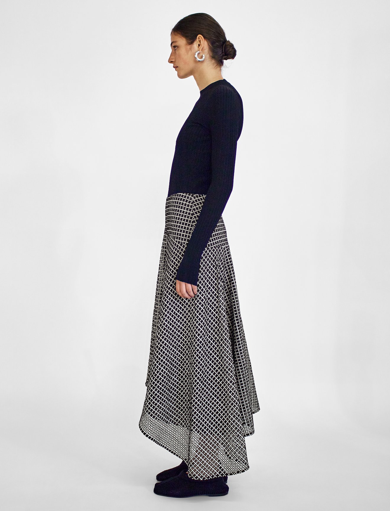 Geo Broderie Anglaise Skirt in black | Proenza Schouler