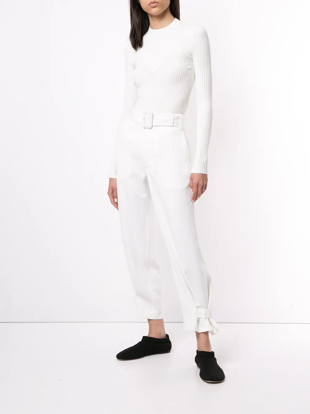 фото Proenza schouler white label брюки с завышенной талией и поясом