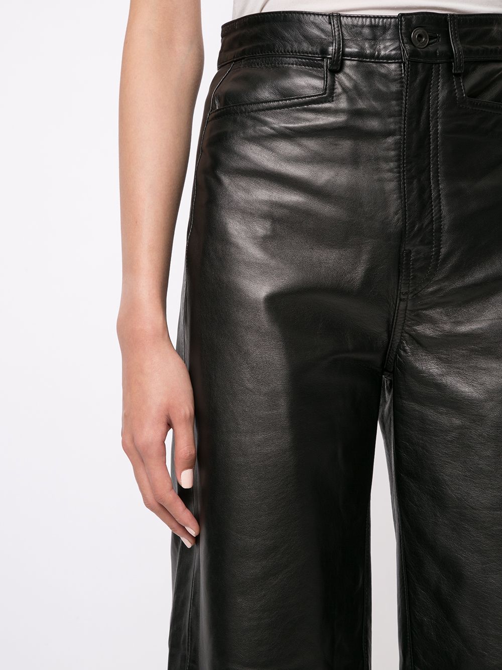 Shop Proenza Schouler White Label High-waist Leather Culottes In Black