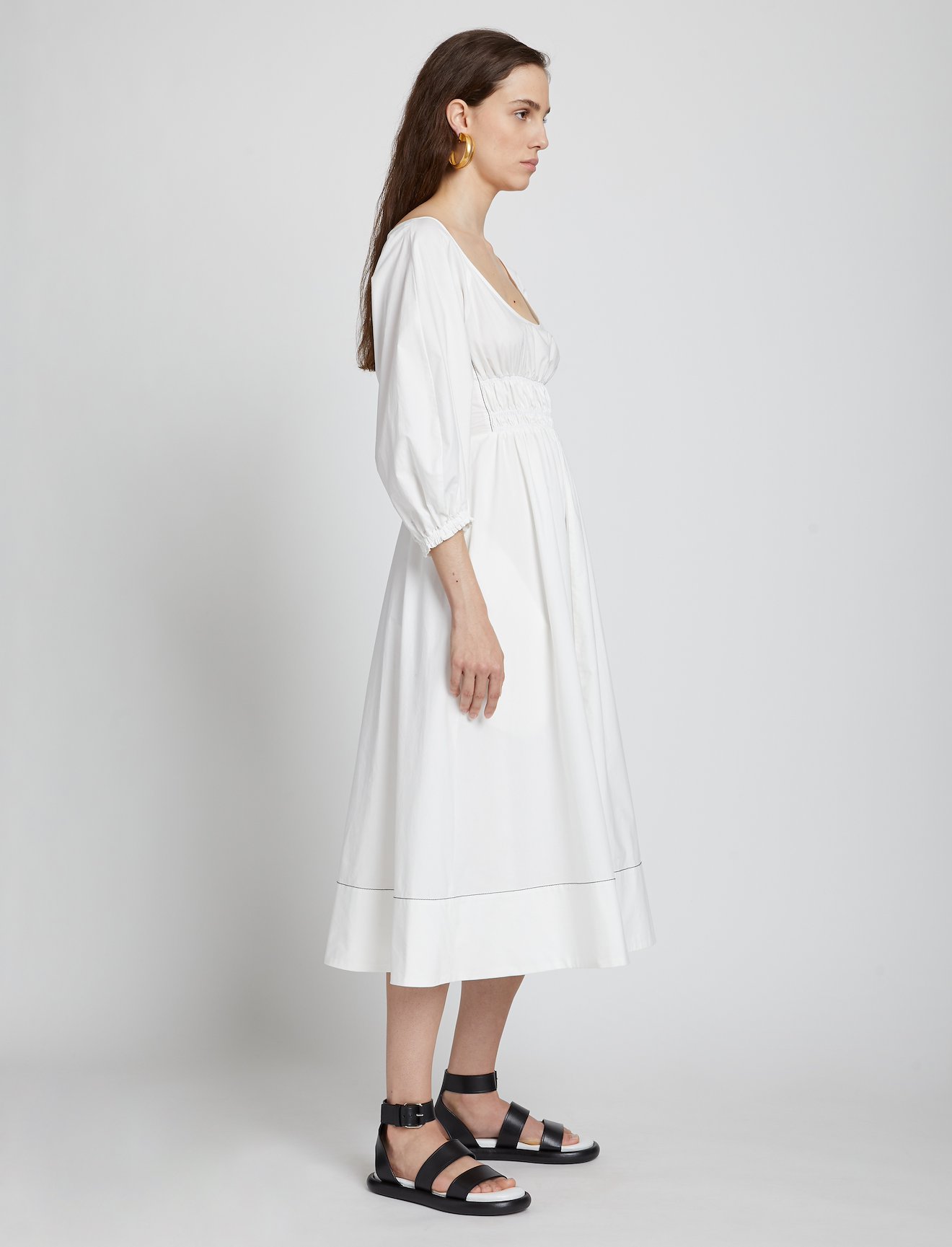 Puff Sleeve Poplin Dress #1