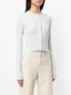 Proenza Schouler White Label MINI GEO RIB CROPPED CARDIGAN SWEATER