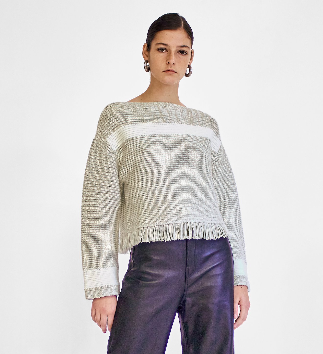 Stripe Fringe Sweater