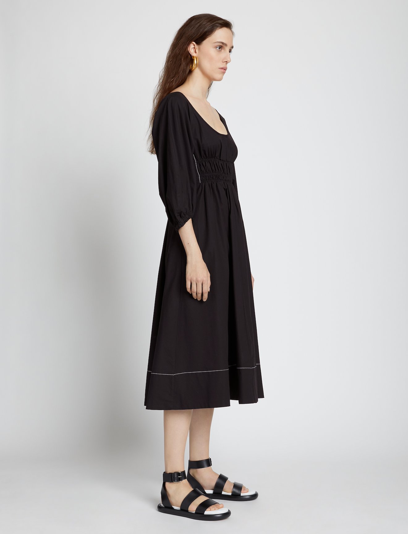 Puff Sleeve Poplin Dress #1