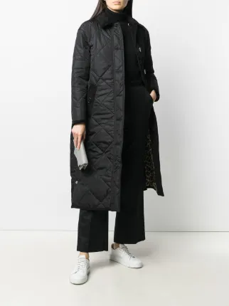 oversized quilted buttoned coat展示图