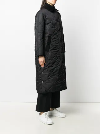 oversized quilted buttoned coat展示图