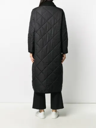 oversized quilted buttoned coat展示图