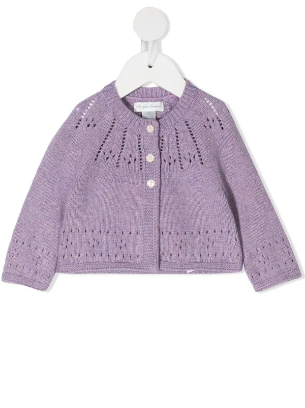 ralph lauren purple cardigan