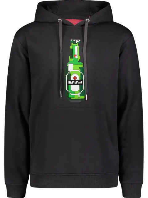 Mostly Heard Rarely Seen 8-Bit Green Bottle print hoodie