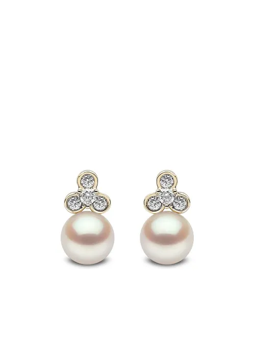 Boucles d'oreilles Trend en 18ct ornées de perles et de diamants - Yoko London - Modalova