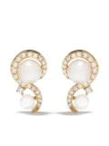 Yoko London 18kt yellow gold Trend freshwater pearl and diamond stud earrings