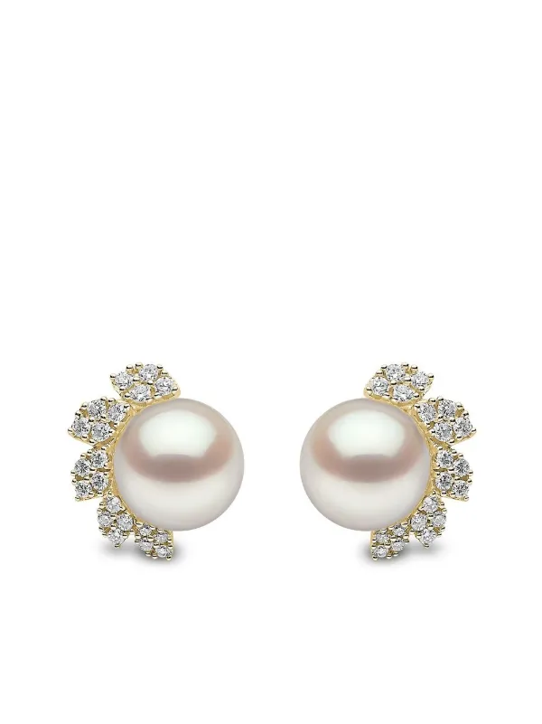 Yoko London Trend ダイヤモンド＆パール ピアス 18Kイエロー