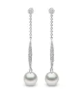 Yoko London 18kt white gold Trend freshwater pearl and diamond drop earrings - Silver