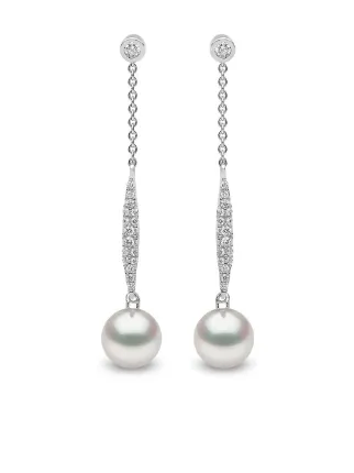 Yoko London Trend ダイヤモンド＆パール ドロップピアス 18Kホワイト 