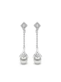 Yoko London 18kt white gold Trend diamond pearl drop earrings - Silver
