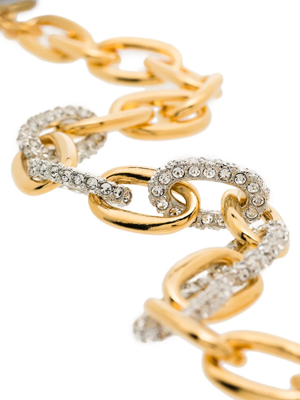 Kenneth Jay Lane Crystal-embellished Chain-link Necklace In Gold