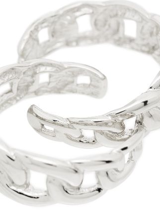 silver tone chain link hoop earrings展示图