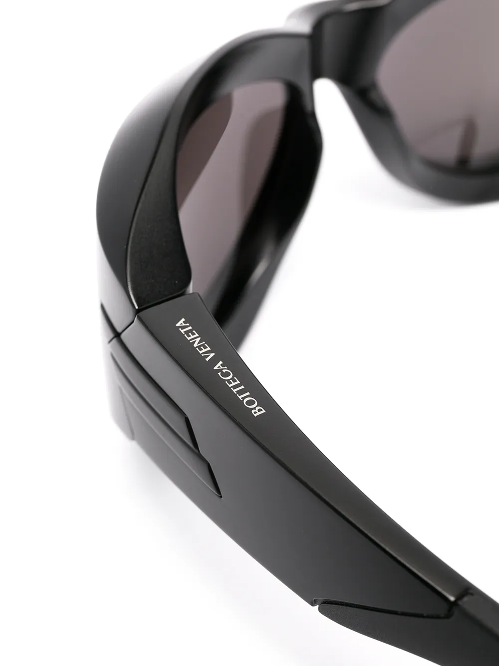 Bottega Veneta Black Cone Wraparound Sunglasses - ShopStyle