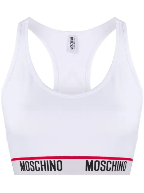 Moschino حمالة صدر رياضية بشريط شعار الماركة