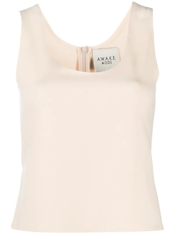 A.W.A.K.E. Mode U-neck Fitted Vest in Neutrals