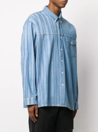 stripe panelled denim shirt展示图