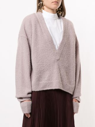 oversized V-neck jumper展示图