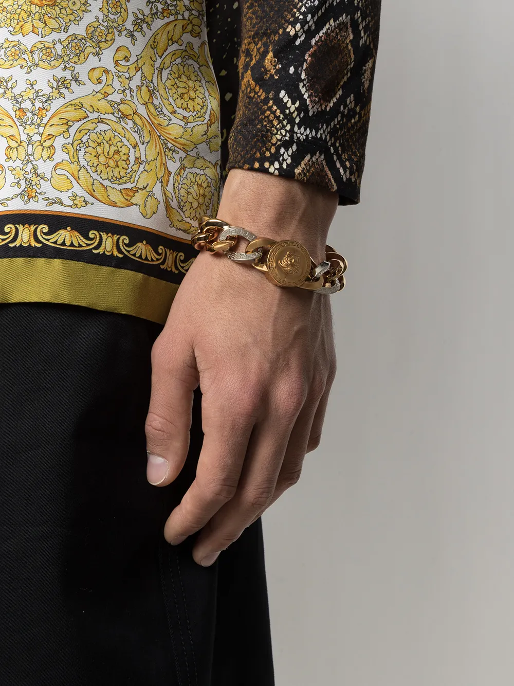 Shop Versace Medusa Chain Bracelet In Gold