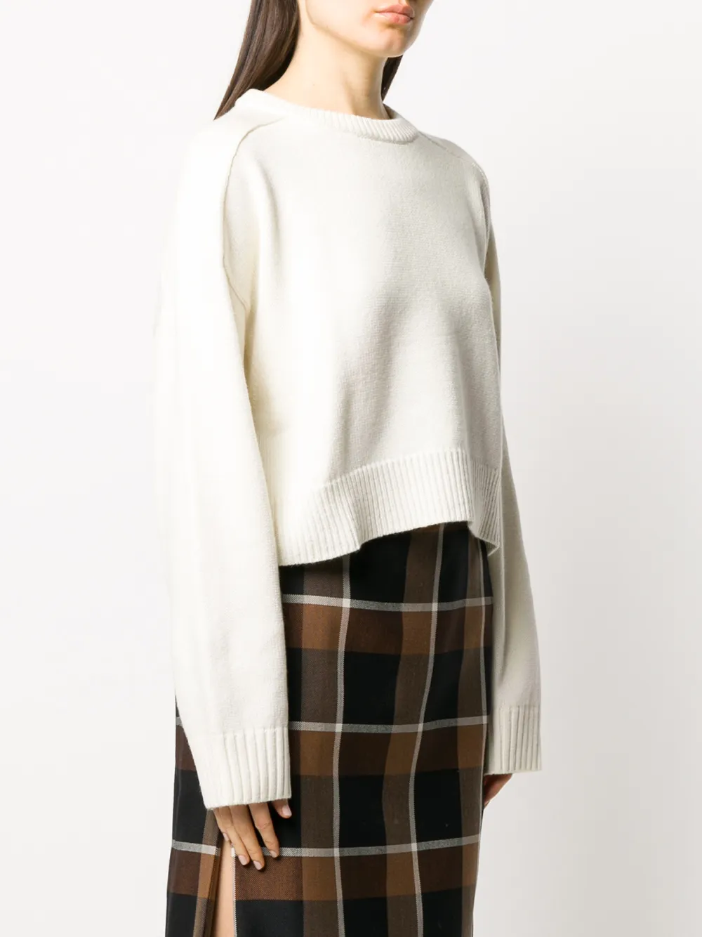 Loulou De Saison Gestrickter Cropped Pullover   Nude 