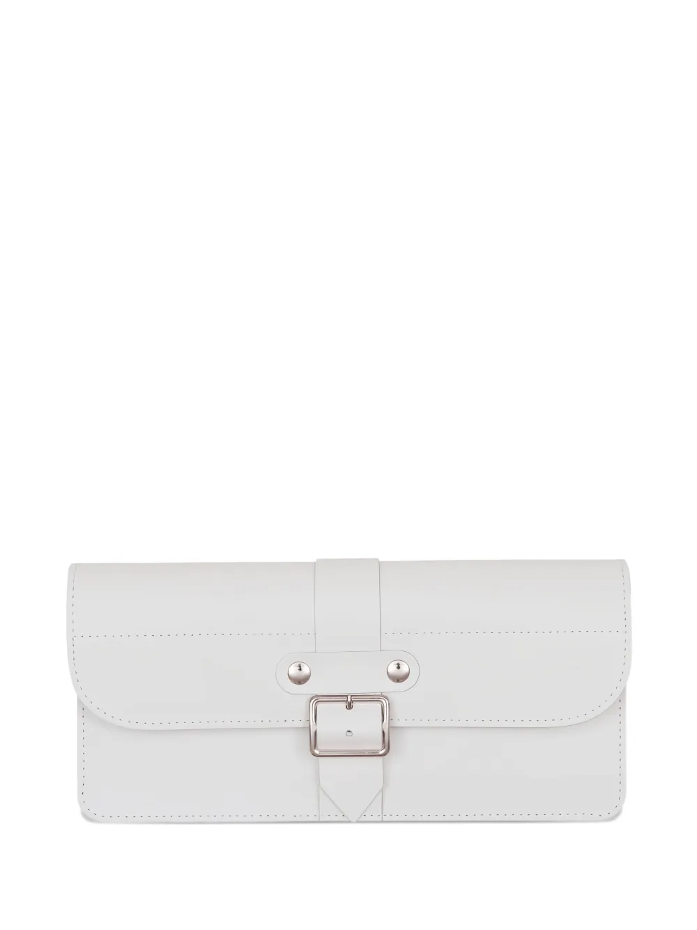 Comme Des Garçons Buckle Leather Wallet In White