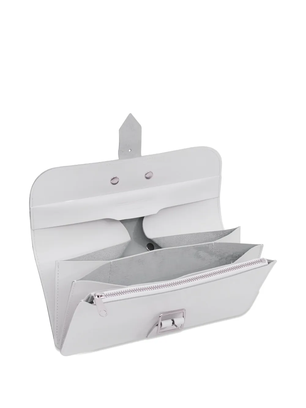 Comme Des Garçons Buckle Leather Wallet In White