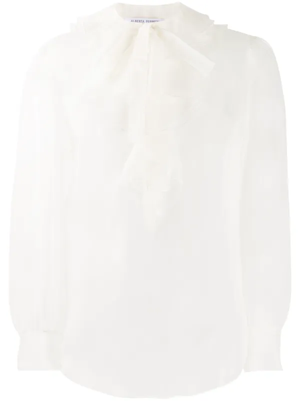 sheer white silk blouse