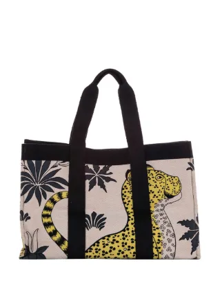 pre-owned leopard print tote bag展示图